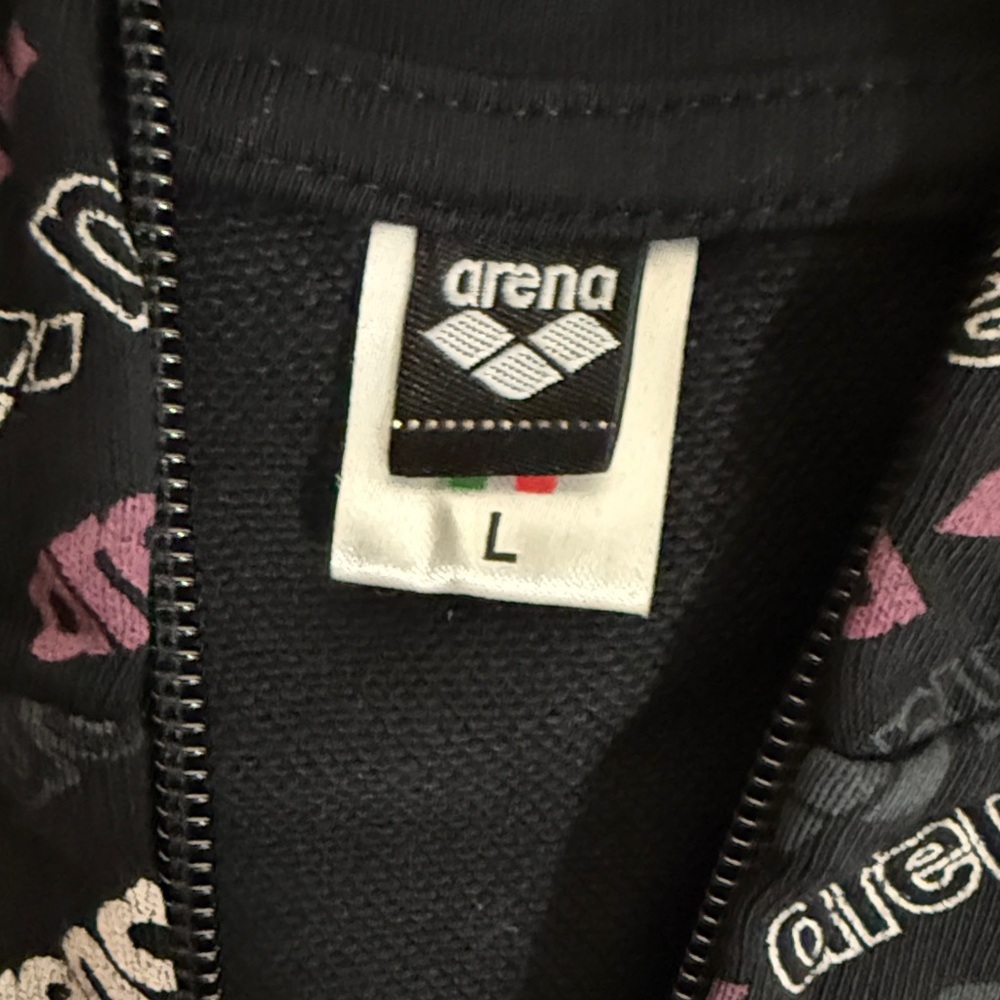 Arena Black & Pink Logo-Print Zip Hoodie - Picture 3 of 6